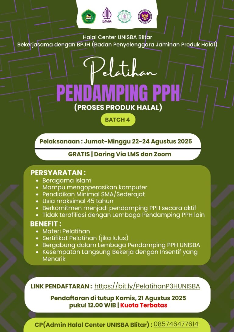 Pelatihan PPH Halal Center UNISBA Blitar